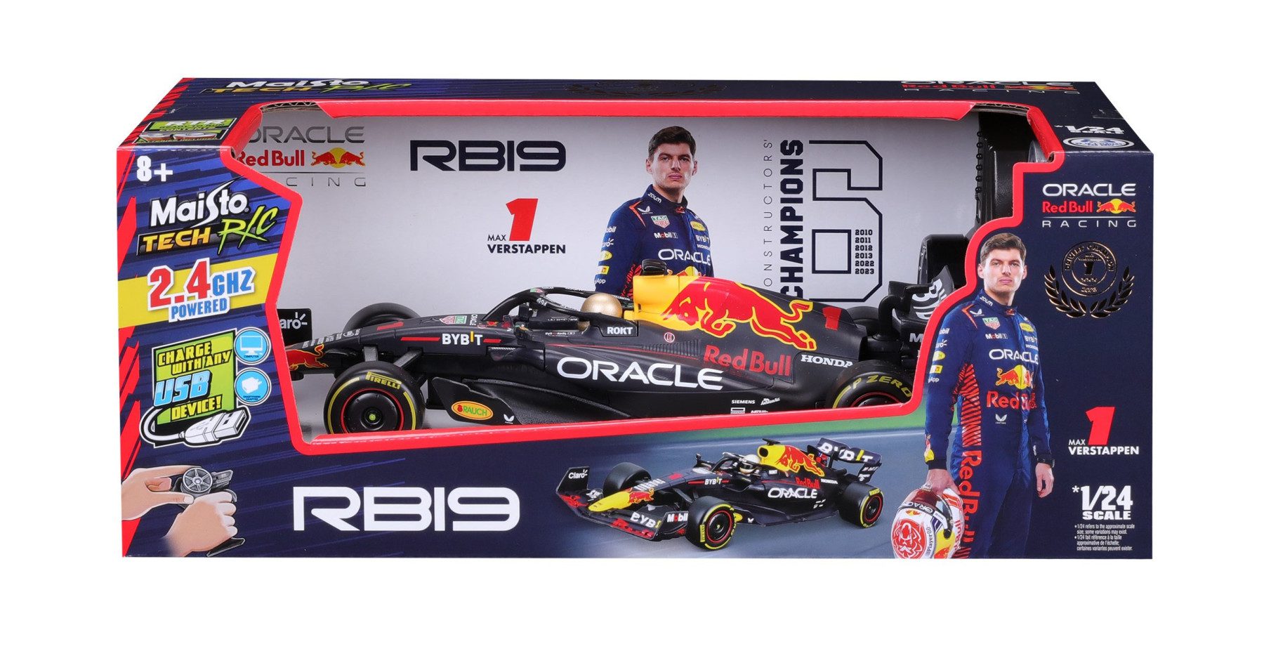 Maisto - Red Bull F1 RB19 2023 - #1 M.Verstappen (1/24 Scale Radio Controlled Car) - Image 5