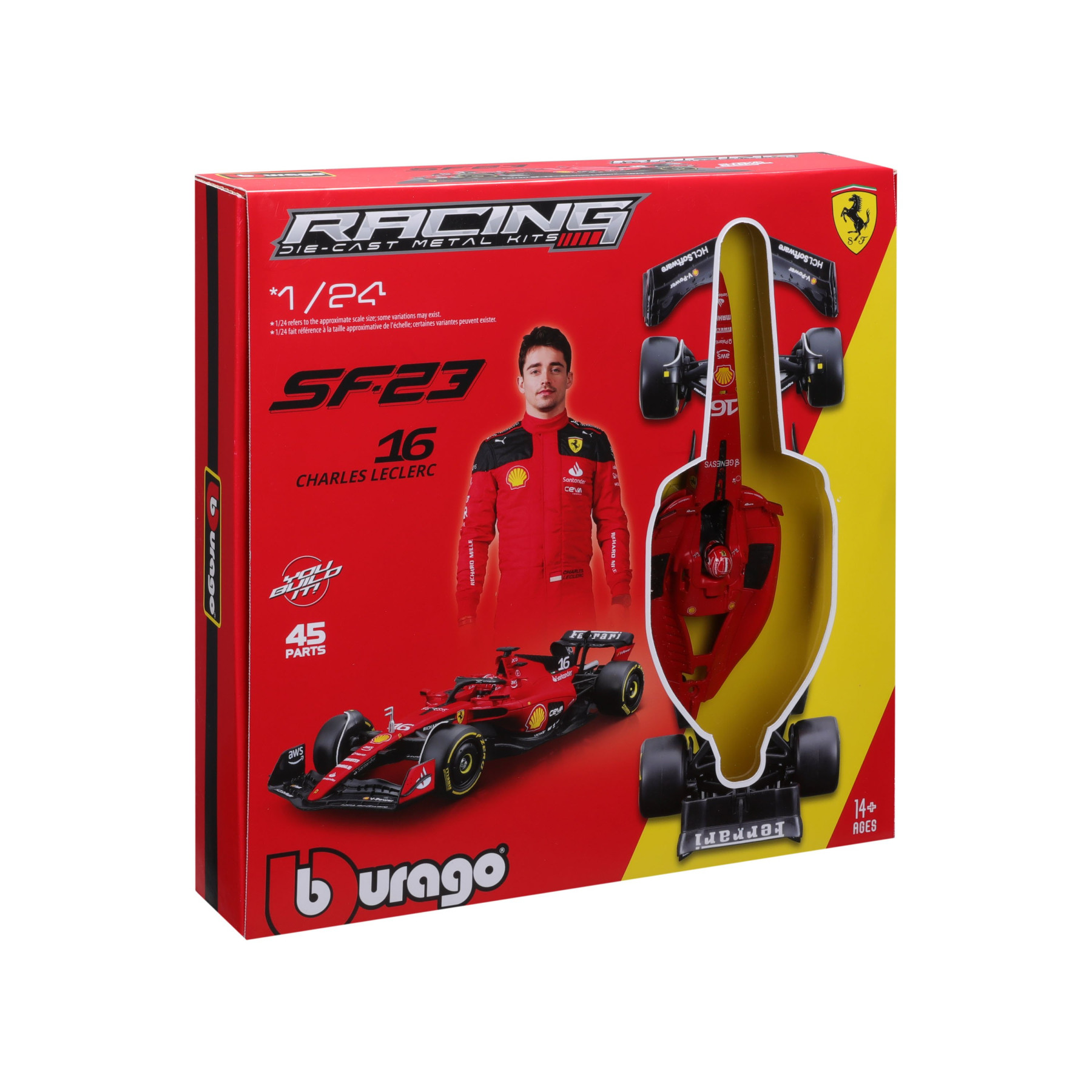 Bburago - Ferrari F1 SF-23 2023 - #16 Charles Leclerc (1/24 Scale Model Kit) - Image 2