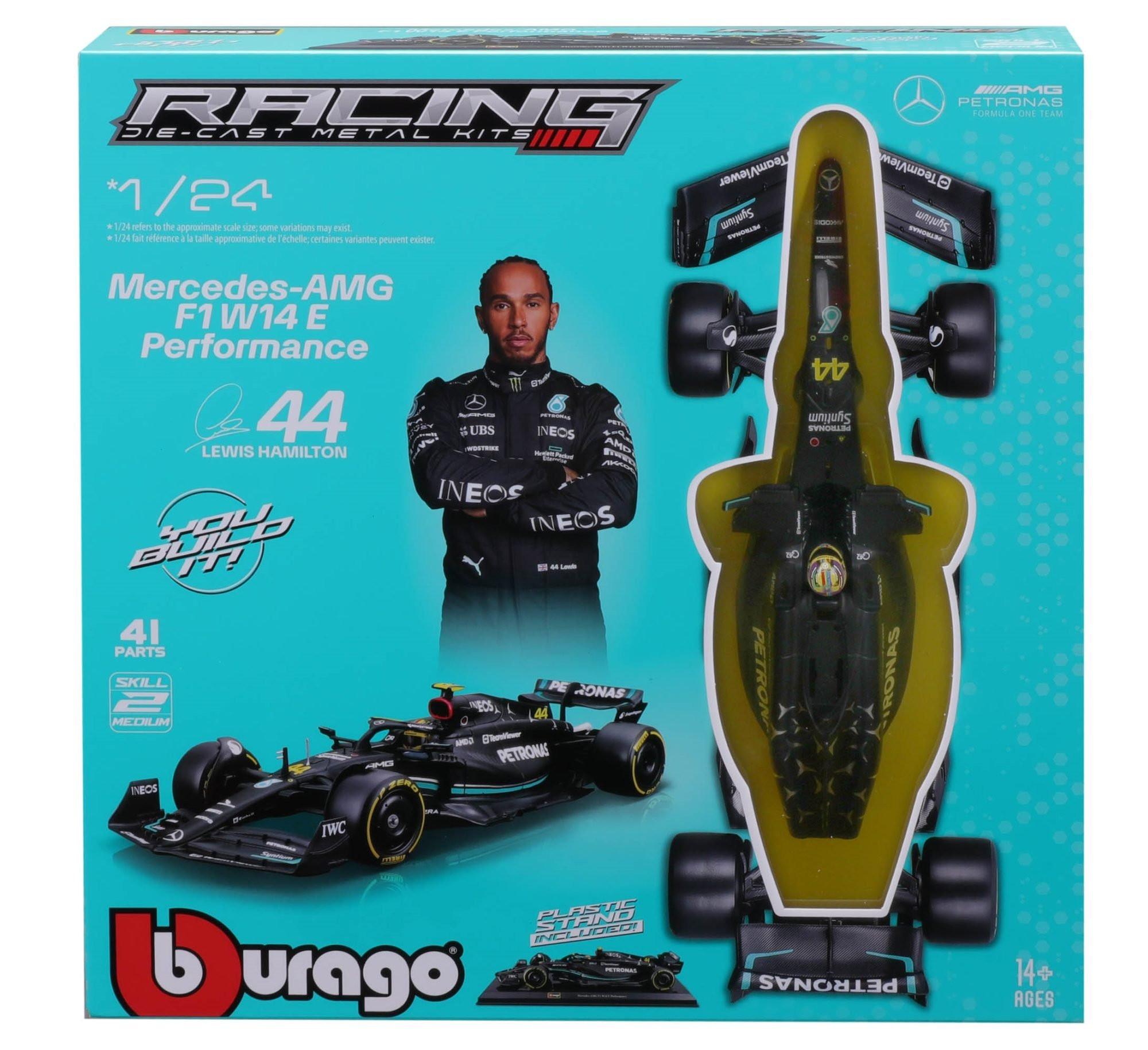 Bburago - Mercedes-AMG F1 W14 2023 Model Kit #44 Lewis Hamilton (1/24 Scale Model Kit)