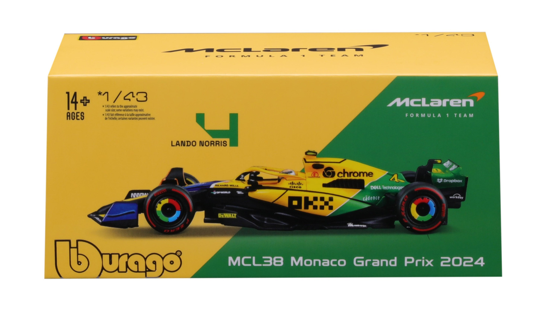 Bburago - McLaren Team F1 MCL38 2024 Senna w/collector hardcase #4 Norris Bburago (1/43 Scale Model) - Image 6