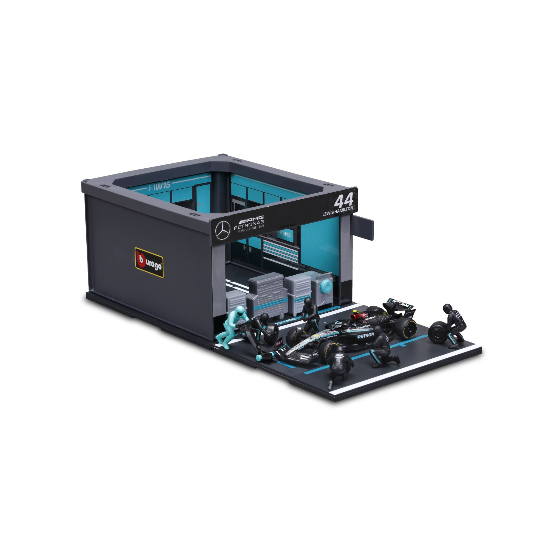 Bburago - Mercedes-AMG F1 W15 2024 Pit Pass #44 L. Hamilton (1:43 Scale Model) - Image 2