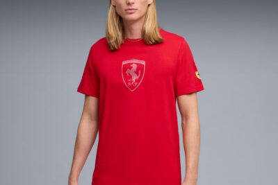 Scuderia Ferrari Tonal Shield Tee Men - Rosso Corsa