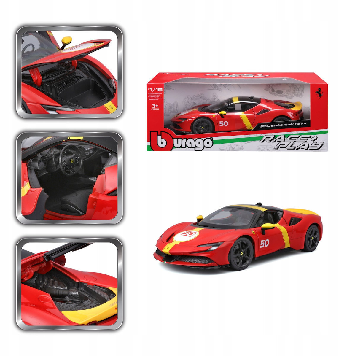 Bburago - Ferrari SF90 Stradale Le Mans livery (1:18 Scale Model) - Image 5
