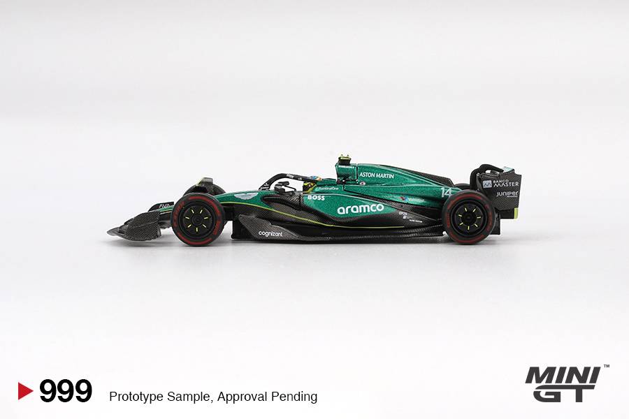 Mini GT - Aston Martin AMR24 #14 Fernando Alonso 2024 F1 Bahrain GP (1/64 Scale Model) - Image 4