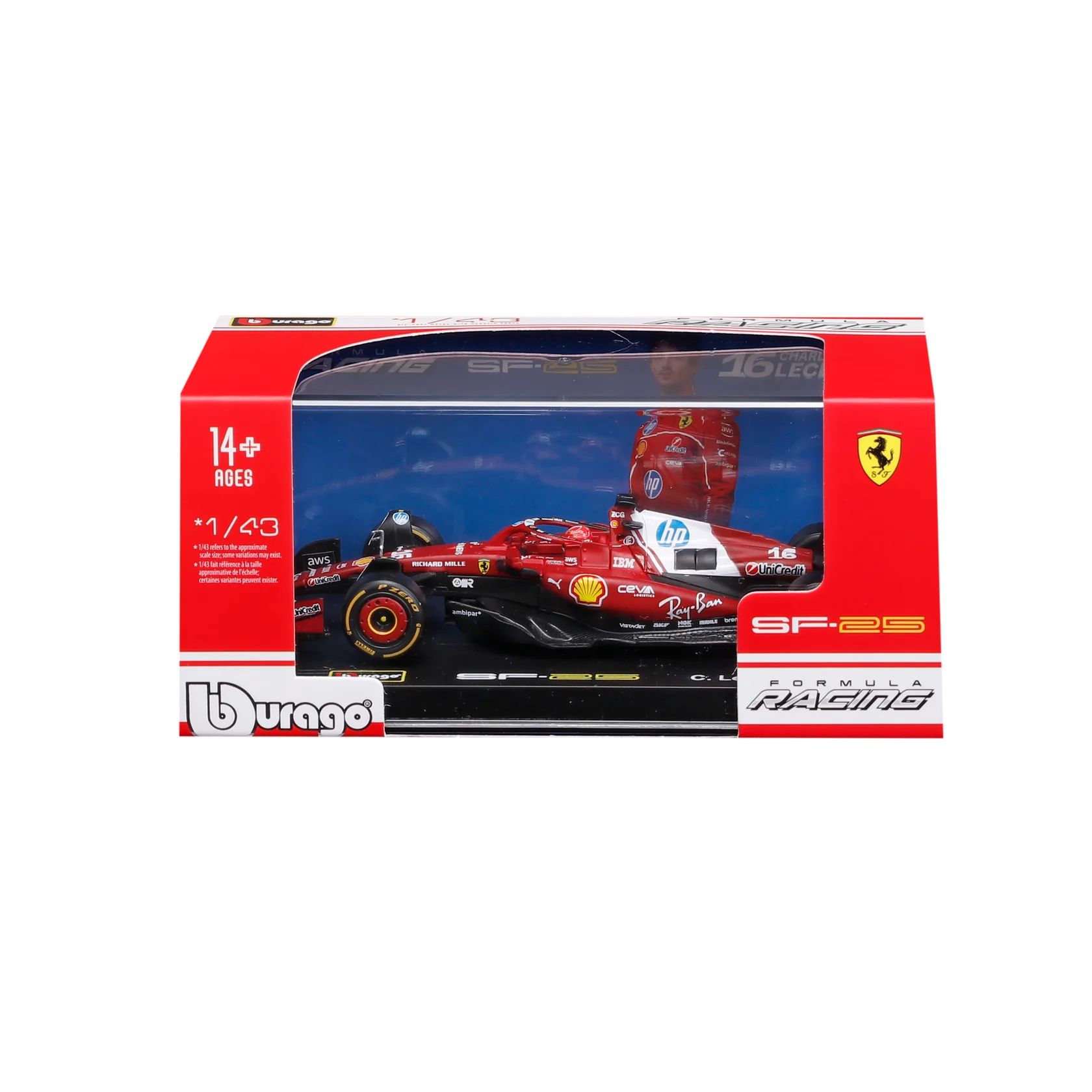 Bburago - Ferrari SF-25 Charles Leclerc #16 F1 2025 (1/43 Scale Model) - Image 2