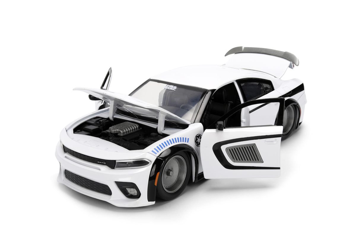 Jada Toys - Star Wars Storm Trooper Dodge Charger SRT Hellcat 2021 (1:24 Scale Model) with Die-Cast Figure - Image 5