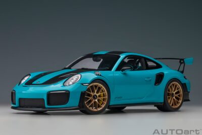 AutoArt - Porsche 911 (991.2) GT2 RS Weissach Package Miami Blue (1:18 Scale Model Car)