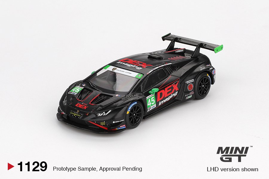Mini GT - Lamborghini Huracán GT3 EVO2 #45 No. 45 DEX Imaging 2024 IMSA Daytona 24 Hrs (1:64 Scale Model) - Image 2