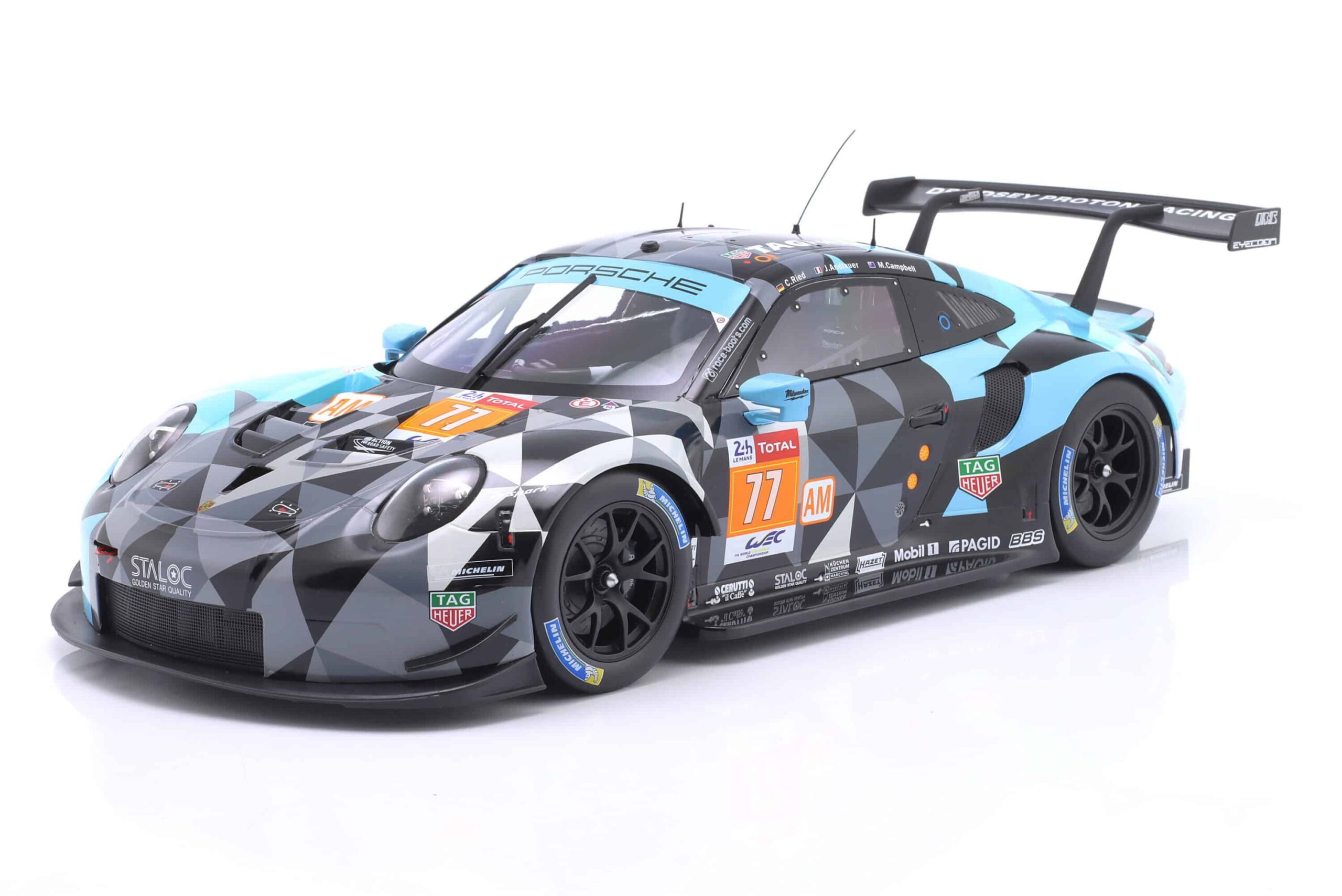 IXO Models - Porsche 911 RSR #77 Winner LMGTE-Am 24h LeMans 2018 Dempsey Proton (1:12 Scale Model)
